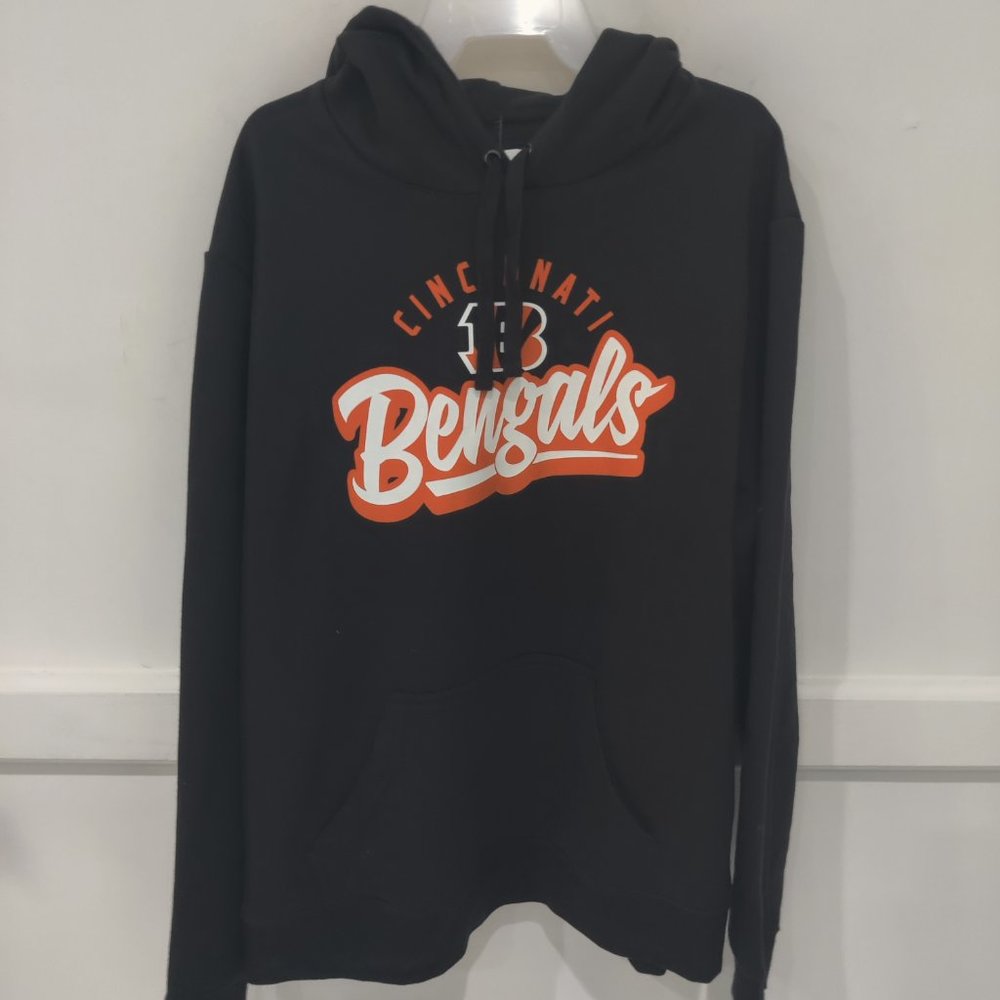 NWT NFL Team Apparel Men Cincinnati Bengals Pullover Hoodie Black Sz M $70 CC235